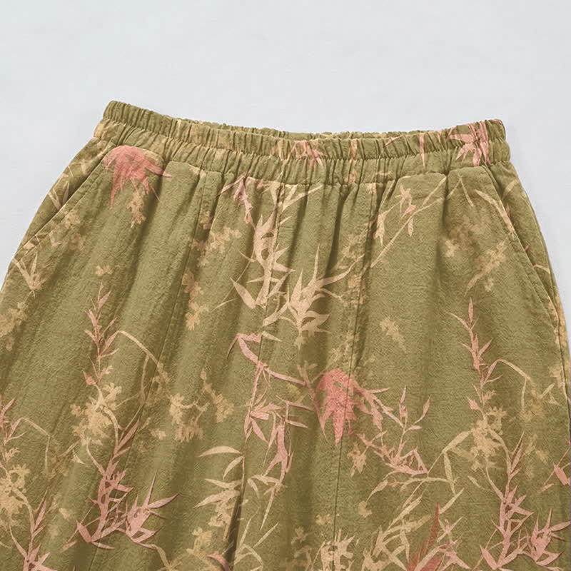 Ownkoti Retro Olive Green Bamboo Lounge Pants - image 2