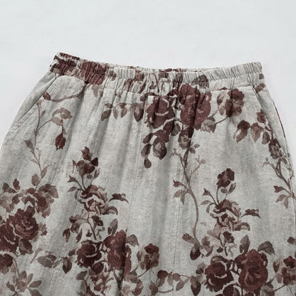 Ownkoti Vintage Light Gray Rose Loose Lounge Pants - image 2