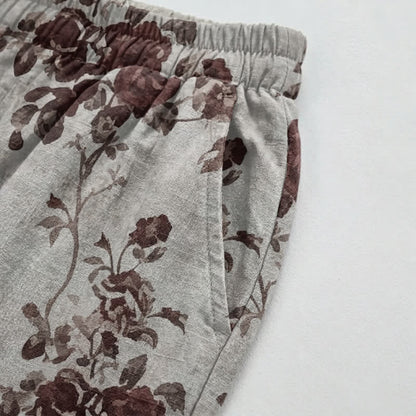 Ownkoti Vintage Light Gray Rose Loose Lounge Pants - image 3