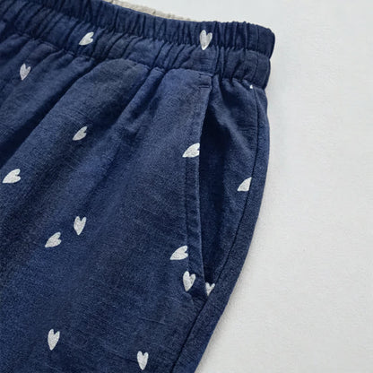 Ownkoti Whimsical Navy Blue Heart‑Print Lounge Pants - image 3