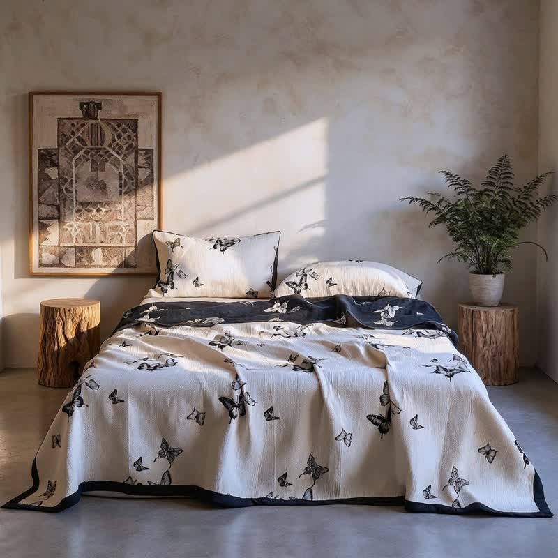 Ownkoti Monochrome Butterfly Cotton Gauze Quilts - image 10