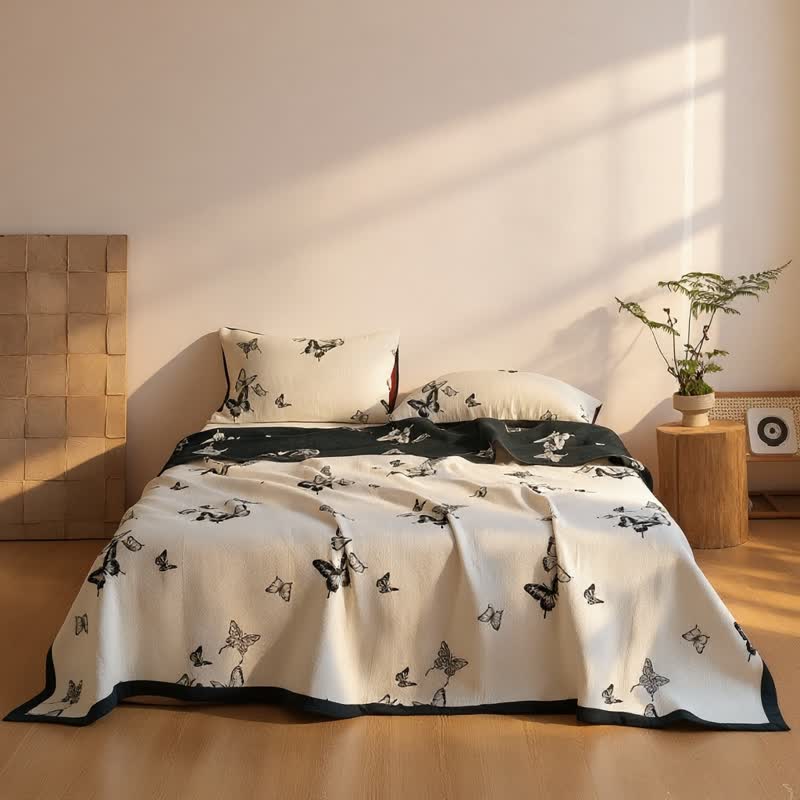 Ownkoti Monochrome Butterfly Cotton Gauze Quilts - image 8