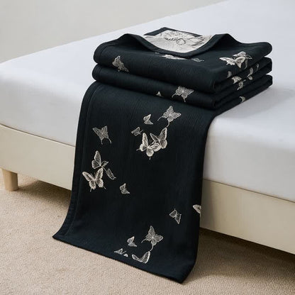 Ownkoti Monochrome Butterfly Cotton Gauze Quilts - Black - Quilt - Cal King - image 0