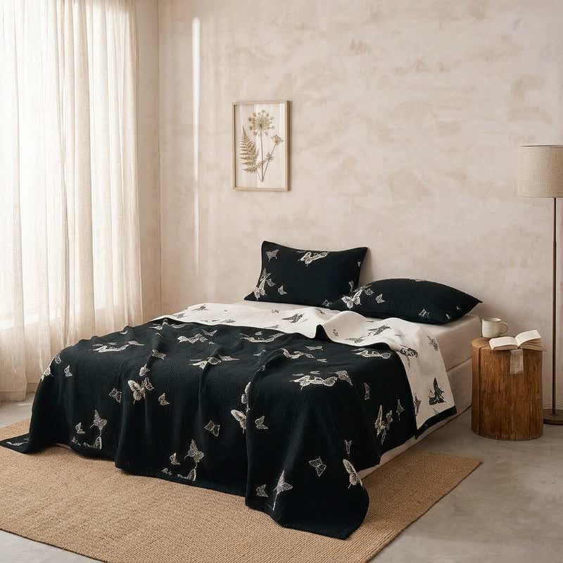 Ownkoti Monochrome Butterfly Cotton Gauze Quilts - image 3