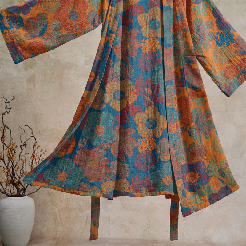 Ownkoti Vintage Flower Cotton Kimono Robe - image 3