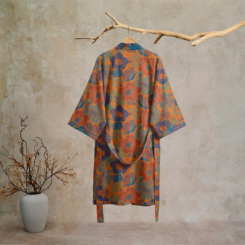 Ownkoti Vintage Flower Cotton Kimono Robe - image 1
