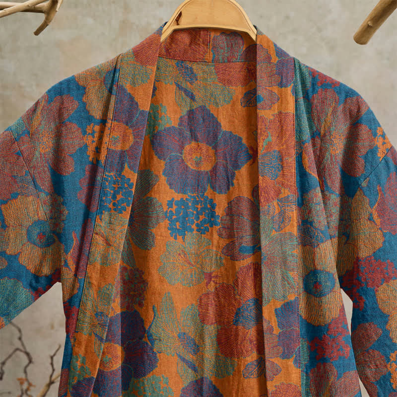 Ownkoti Vintage Flower Cotton Kimono Robe - image 7
