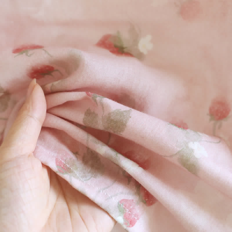 Ownkoti Pink Strawberry Cotton Lounge Nightgown - image 3