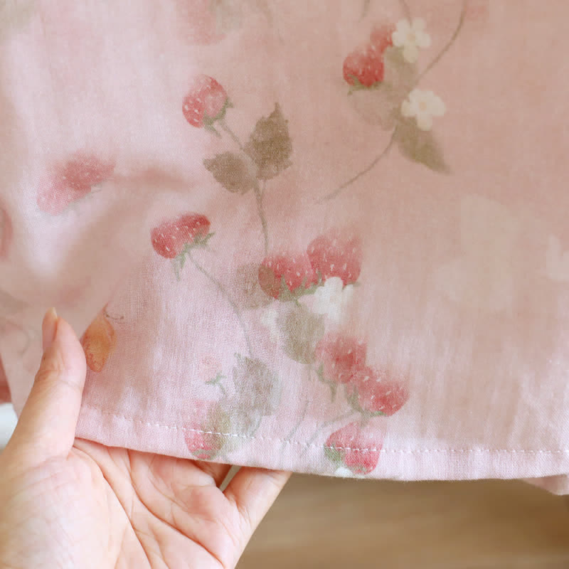 Ownkoti Pink Strawberry Cotton Lounge Nightgown - image 4