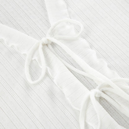 Ownkoti White Ruffle Cotton Loungewear Set - image 6