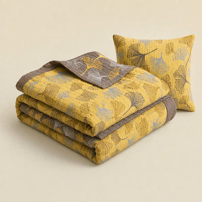 Ownkoti Golden Ginkgo Cotton Gauge Blanket - image 2