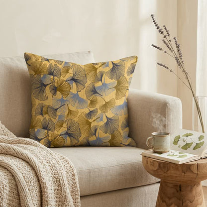 Ownkoti Golden Ginkgo Leaf Cotton Gauze Pillow - image 3