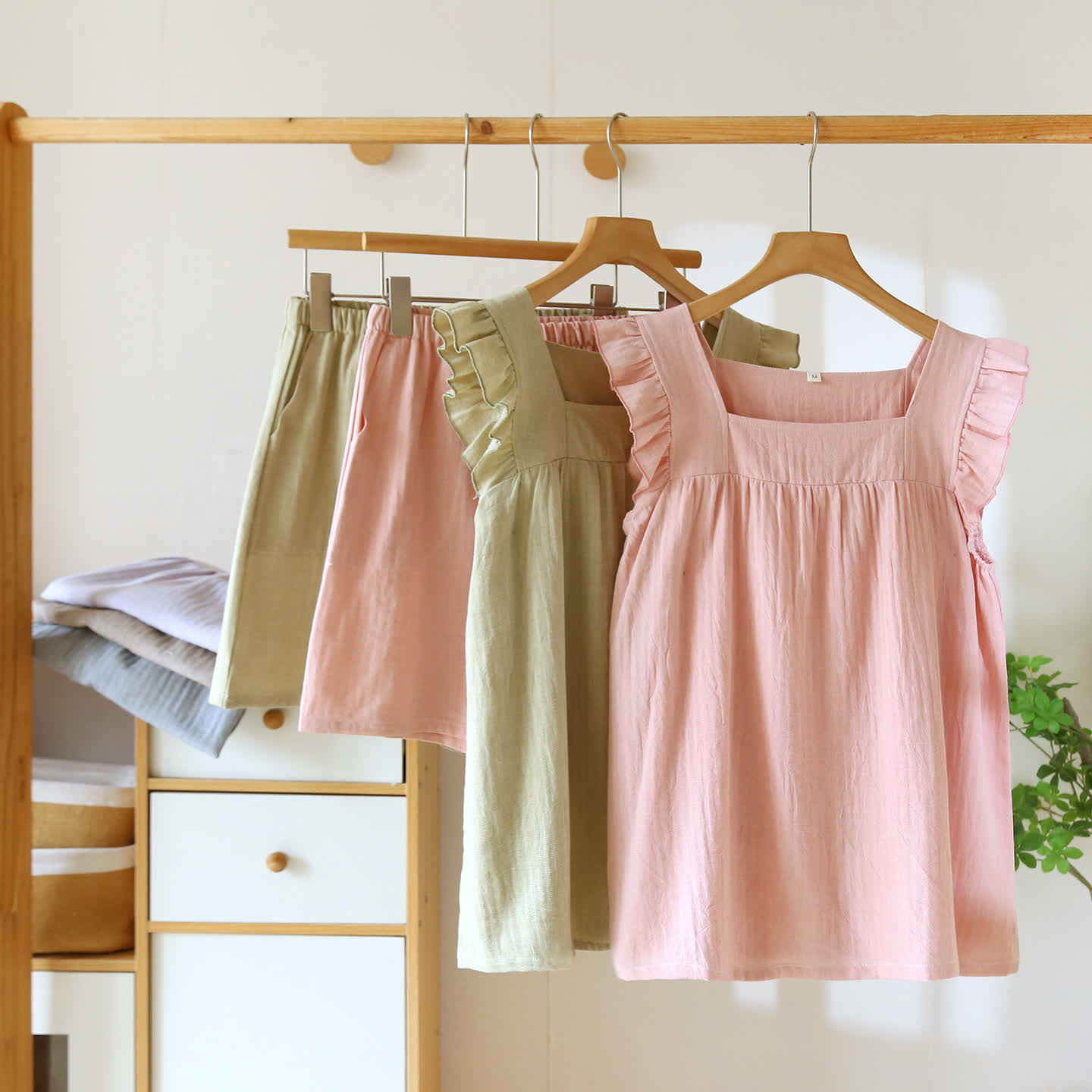 Ownkoti Breezy Ruffle Trim Cotton Lounge Set - image 1