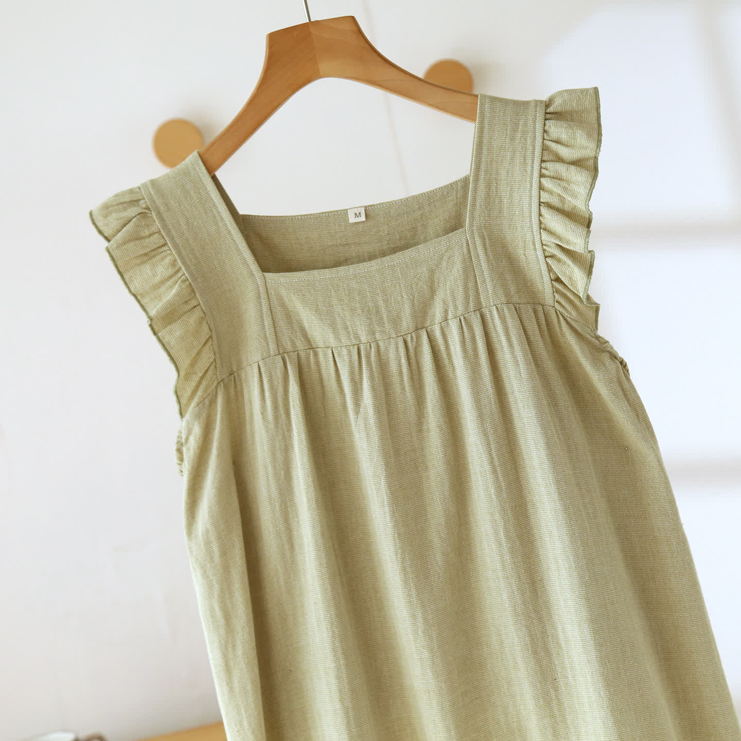 Ownkoti Cotton Square Neck Ruffle Lounge Dress - image 3