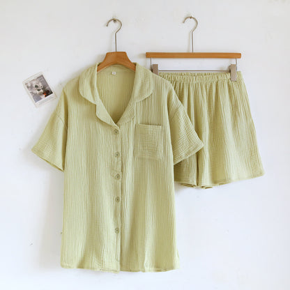 Ownkoti Cotton Gauze Button Front Loungewear Set - Matcha Green - Women XL - image 10