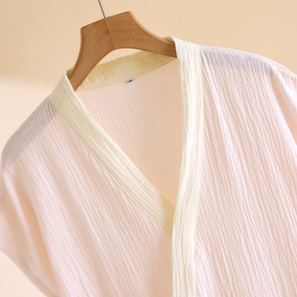 Ownkoti Minimalist Cotton Kimono Wrap Homewear Robe - image 6