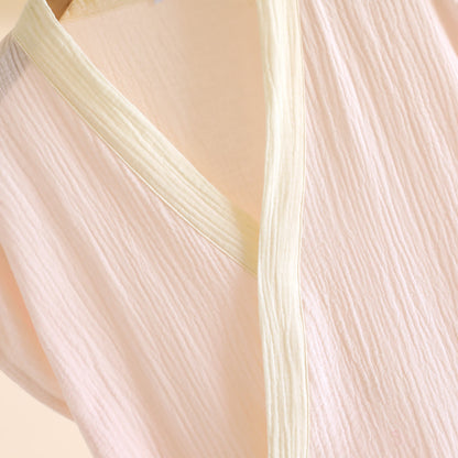 Ownkoti Minimalist Cotton Kimono Wrap Homewear Robe - image 5