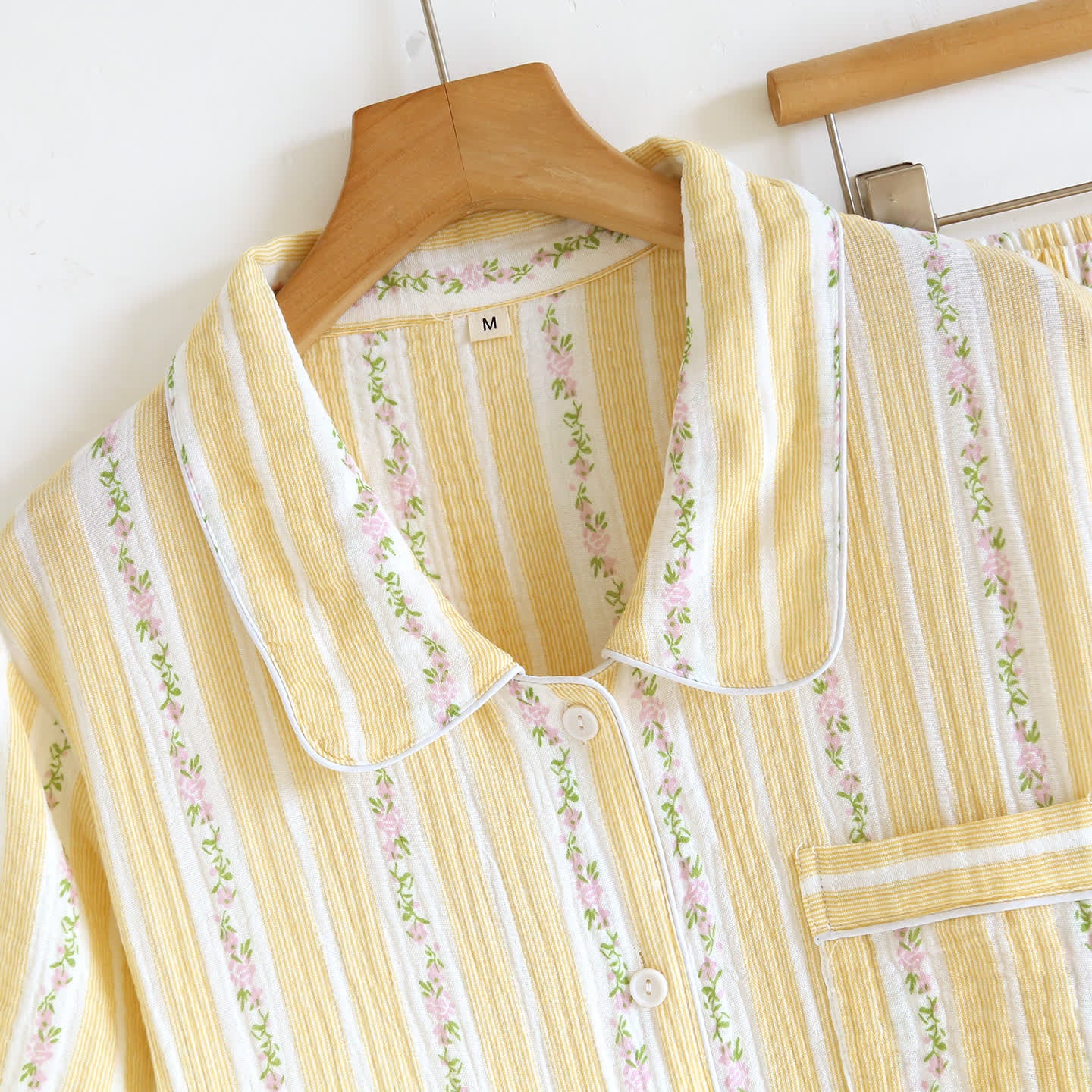 Ownkoti Floral Stripe Button Front Loungewear Set - image 2
