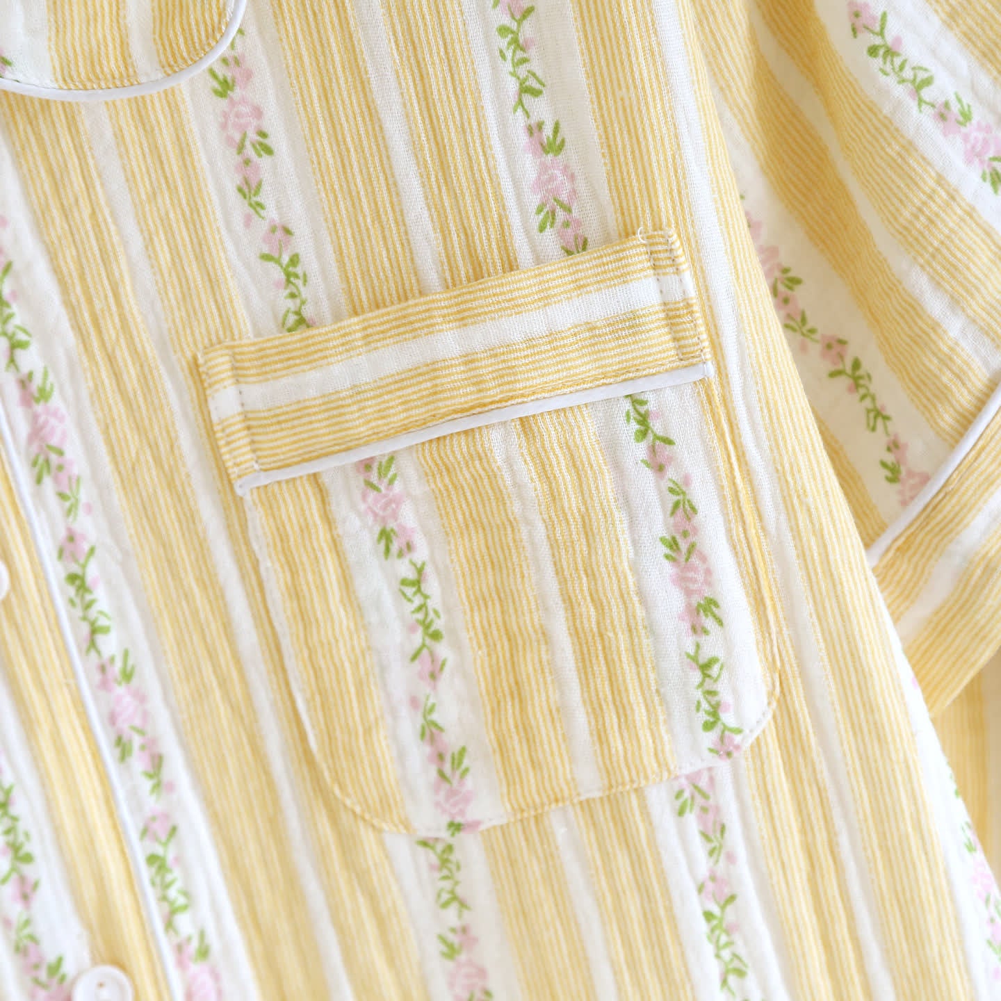 Ownkoti Floral Stripe Button Front Loungewear Set - image 5
