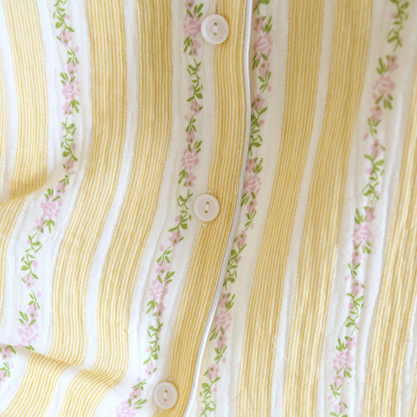 Ownkoti Floral Stripe Button Front Loungewear Set - image 6