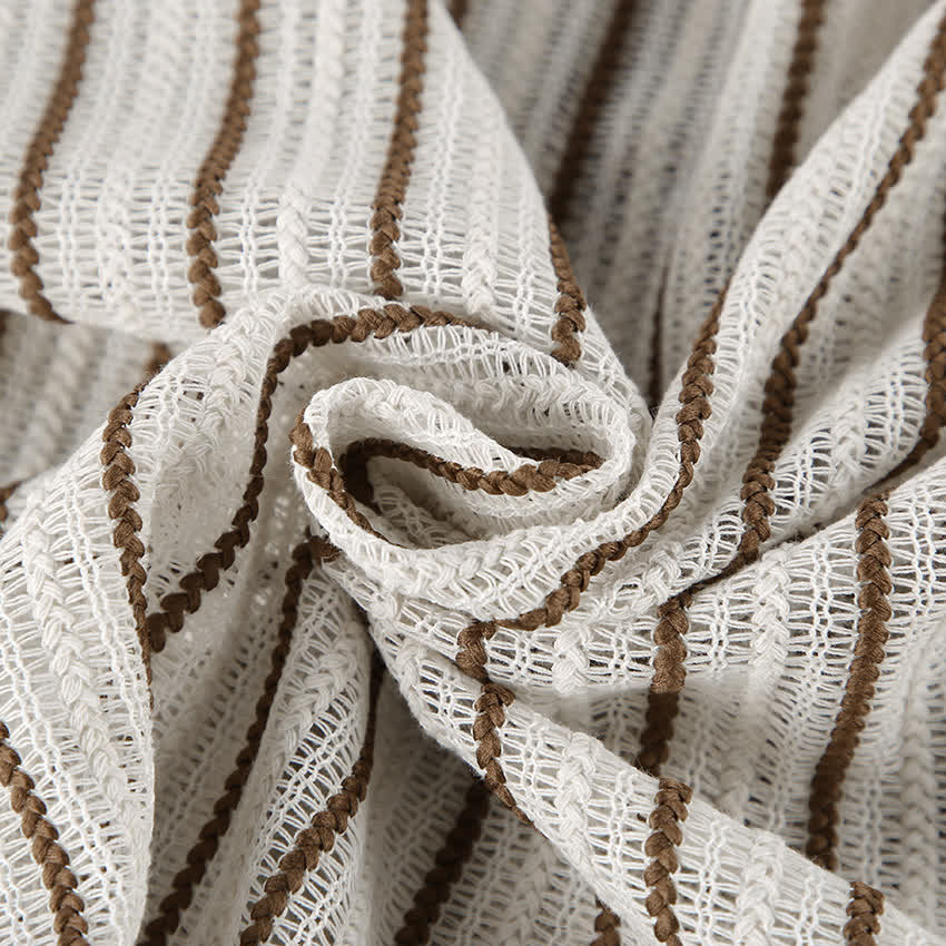 Ownkoti Effortless Stripe Cotton Wrap Resort Loungewear Set - image 7