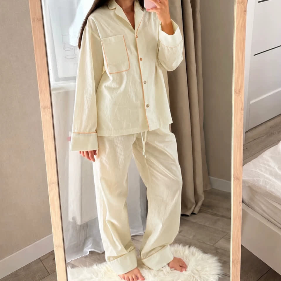 Ownkoti Minimal Cotton Pocketed Long Sleeve Pajama Set - image 3