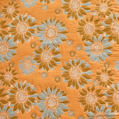 Ownkoti Vintage Orange Sunflower Cotton Blanket - image 6