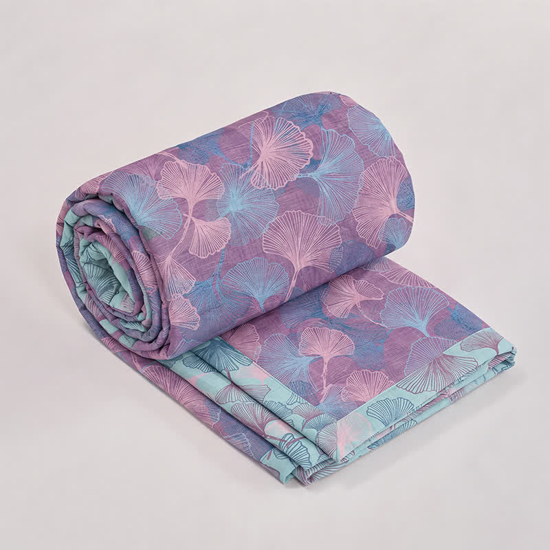 Ownkoti Muted Vintage Ginkgo Leaf Cotton Bedding Set - image 6