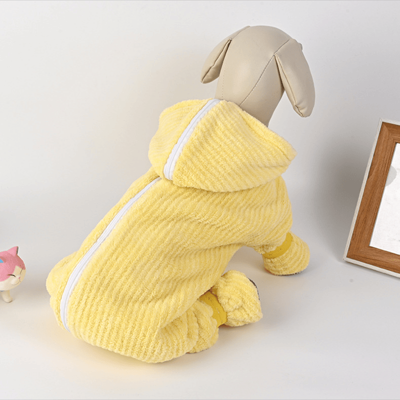 Ownkoti Yellow Striped Full‑Body Dog Bathrobe - image 3