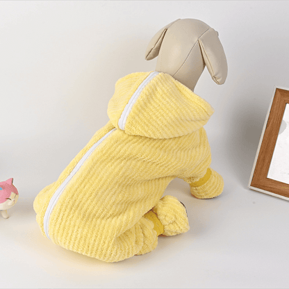 Ownkoti Yellow Striped Full‑Body Dog Bathrobe - image 3