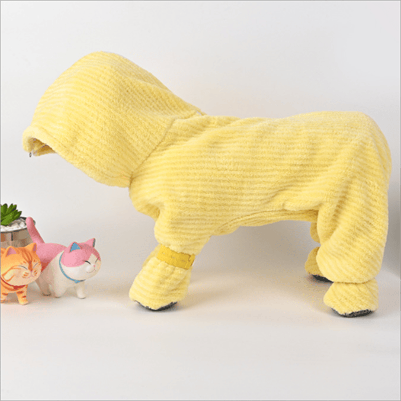 Ownkoti Yellow Striped Full‑Body Dog Bathrobe - image 2
