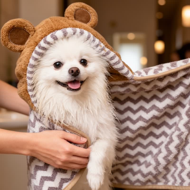 Ownkoti Grey Bear‑Ear Dog Bath Robe - Grey - 2XL - image 0