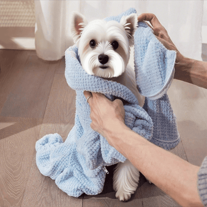 Ownkoti Blue Waffle‑Textured Dog Bath Robe - image 2