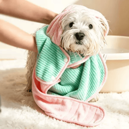 Ownkoti Mint‑Green Pink Contrast Flower Dog Bathrobe - image 2