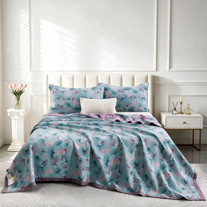 Ownkoti Retro Botanical Ginkgo Leaf Cotton Blanket - image 3