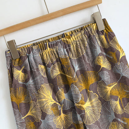 Ownkoti Retro Ginkgo‑Leaf Cotton Cami Lounge Set - image 7