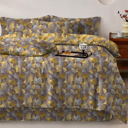 Ownkoti Retro Ginkgo Leaf Cotton Gauze Bedding Set - image 6