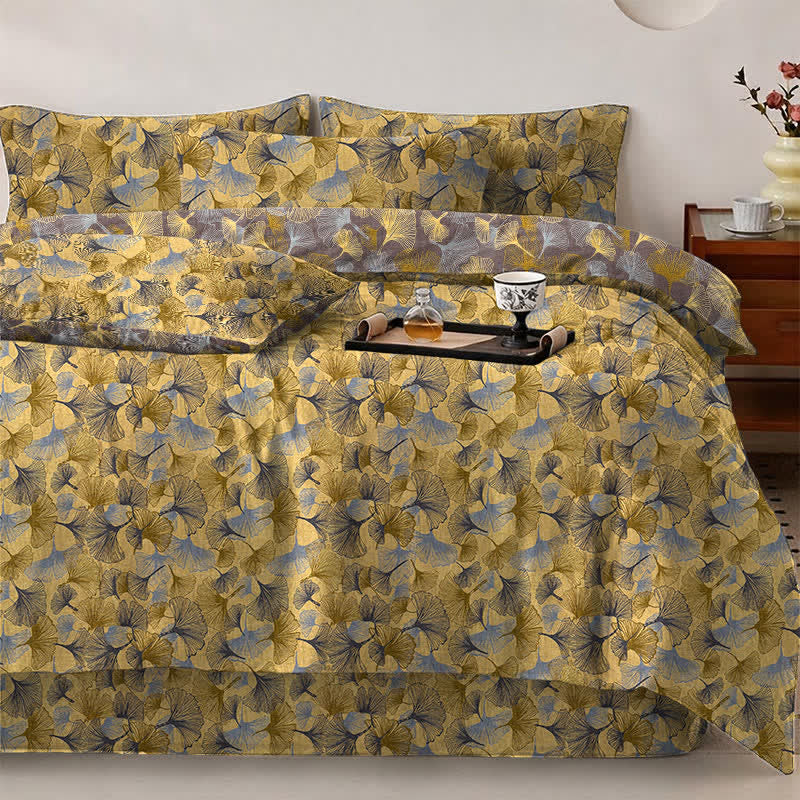 Ownkoti Retro Ginkgo Leaf Cotton Gauze Bedding Set - image 2