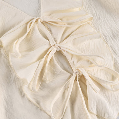Ownkoti Romantic Ruffle Tie‑Front Loungewear Set - image 4
