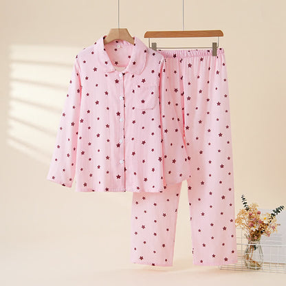 Ownkoti Pastel Star Cotton Long Sleeve Pajamas - Pink - XL - image 13