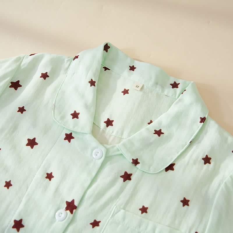 Ownkoti Pastel Star Cotton Long Sleeve Pajamas - image 6
