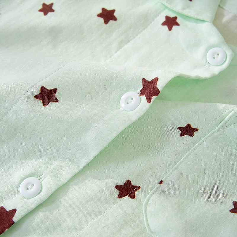 Ownkoti Pastel Star Cotton Long Sleeve Pajamas - image 7