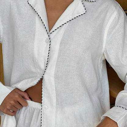 Ownkoti Minimal Cotton Contrast Trim Loungewear Set - image 6