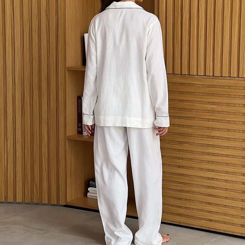 Ownkoti Minimal Cotton Contrast Trim Loungewear Set - image 3