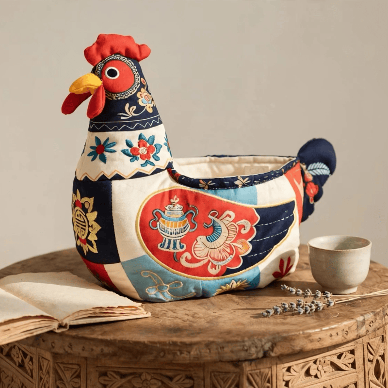 Ownkoti Folk Patchwork Chicken Storage Basket - image 2