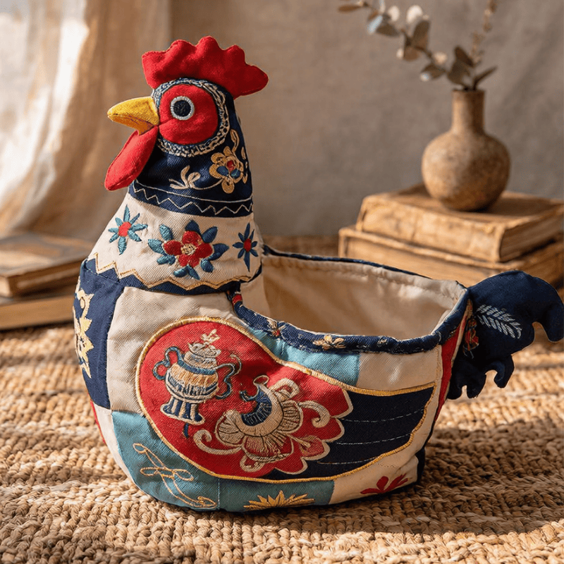Ownkoti Folk Patchwork Chicken Storage Basket - image 4