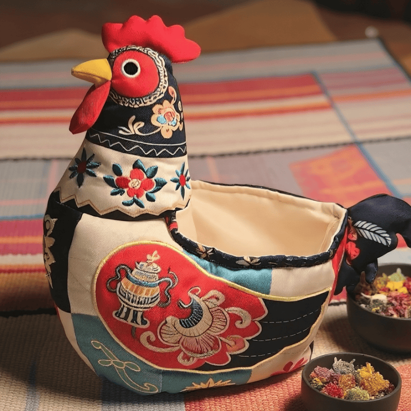 Ownkoti Folk Patchwork Chicken Storage Basket - image 3