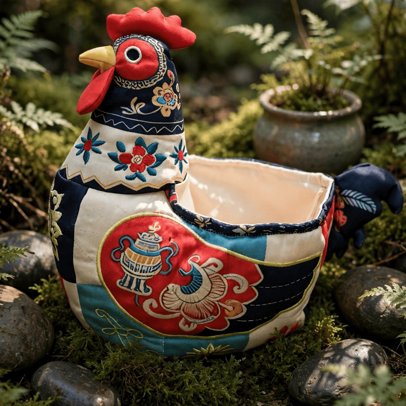 Ownkoti Folk Patchwork Chicken Storage Basket - image 5