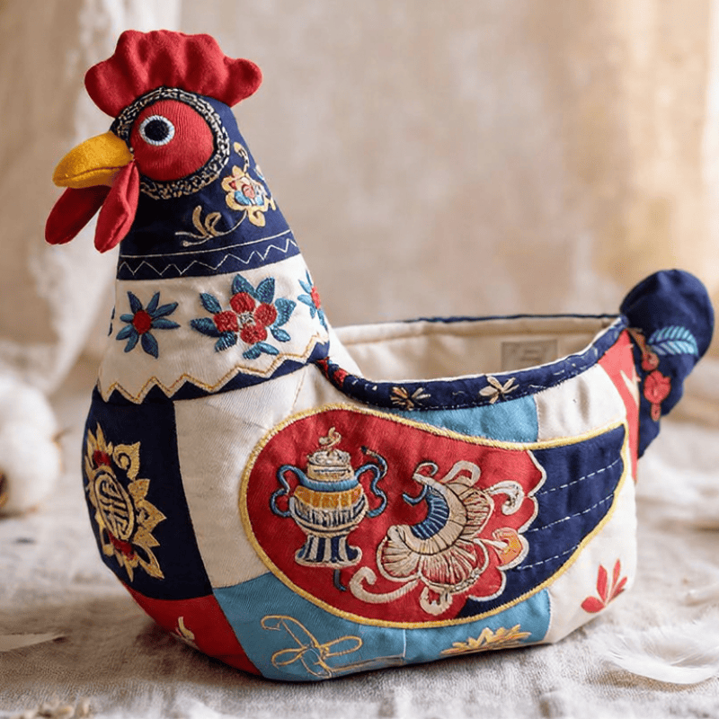 Ownkoti Folk Patchwork Chicken Storage Basket - image 1