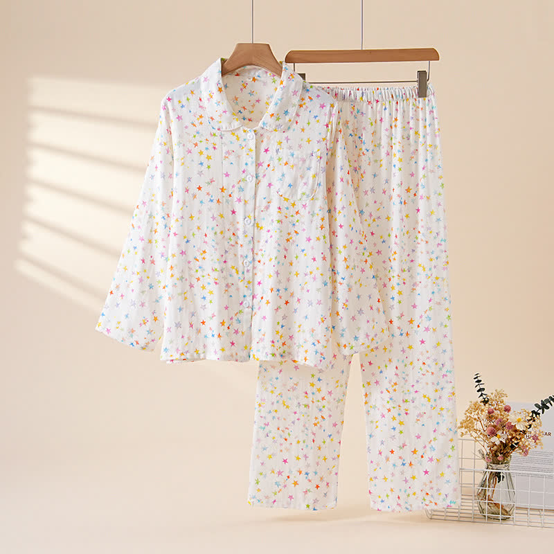 Ownkoti Sweet Star Cotton Long Sleeve Pajama Set - image 3